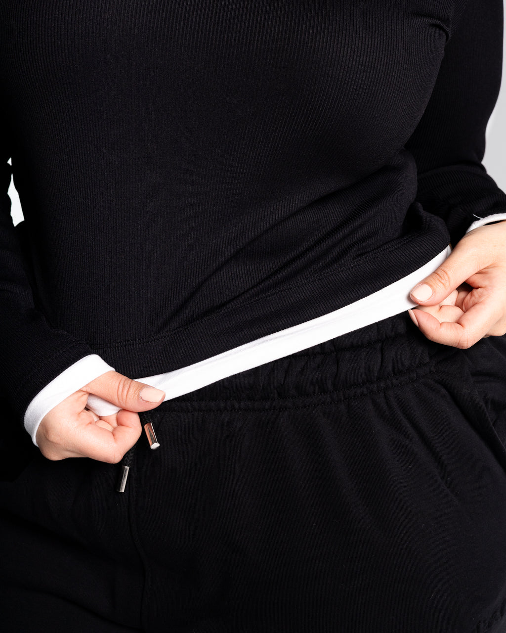 Lola black two-tone top