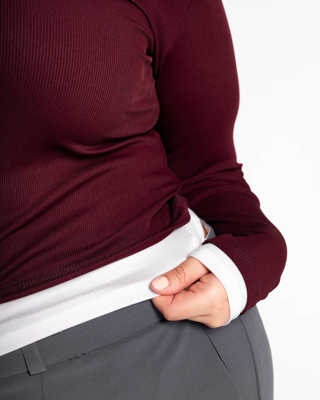 Lola burgundy two-tone top