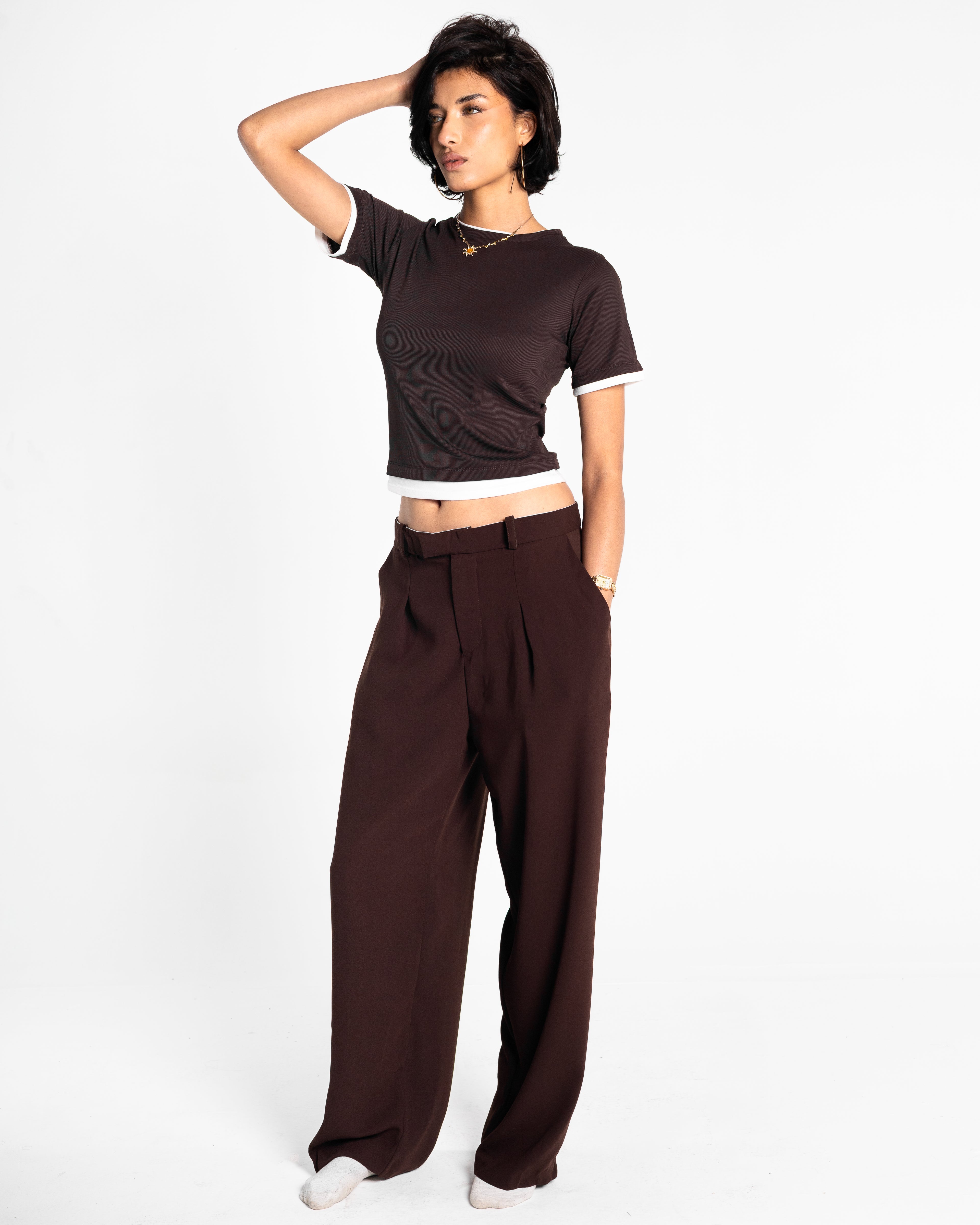 Mimi brown tailored pants