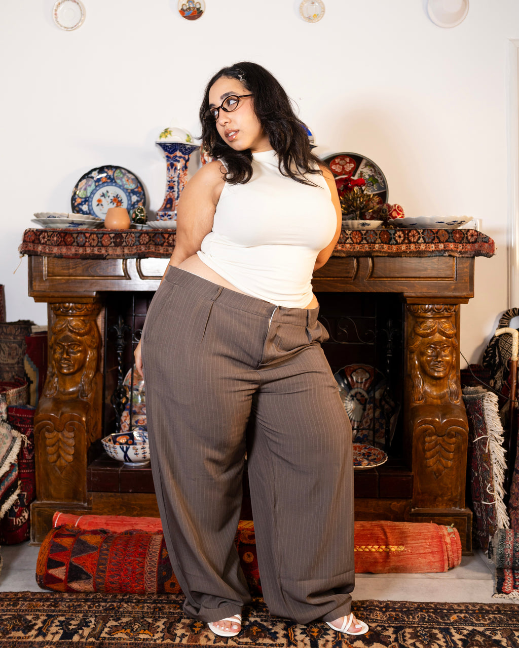 Bibi dark striped pants