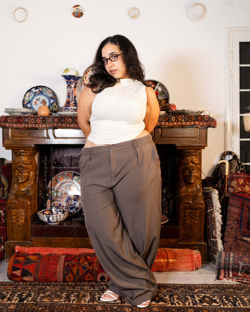 Bibi dark striped pants