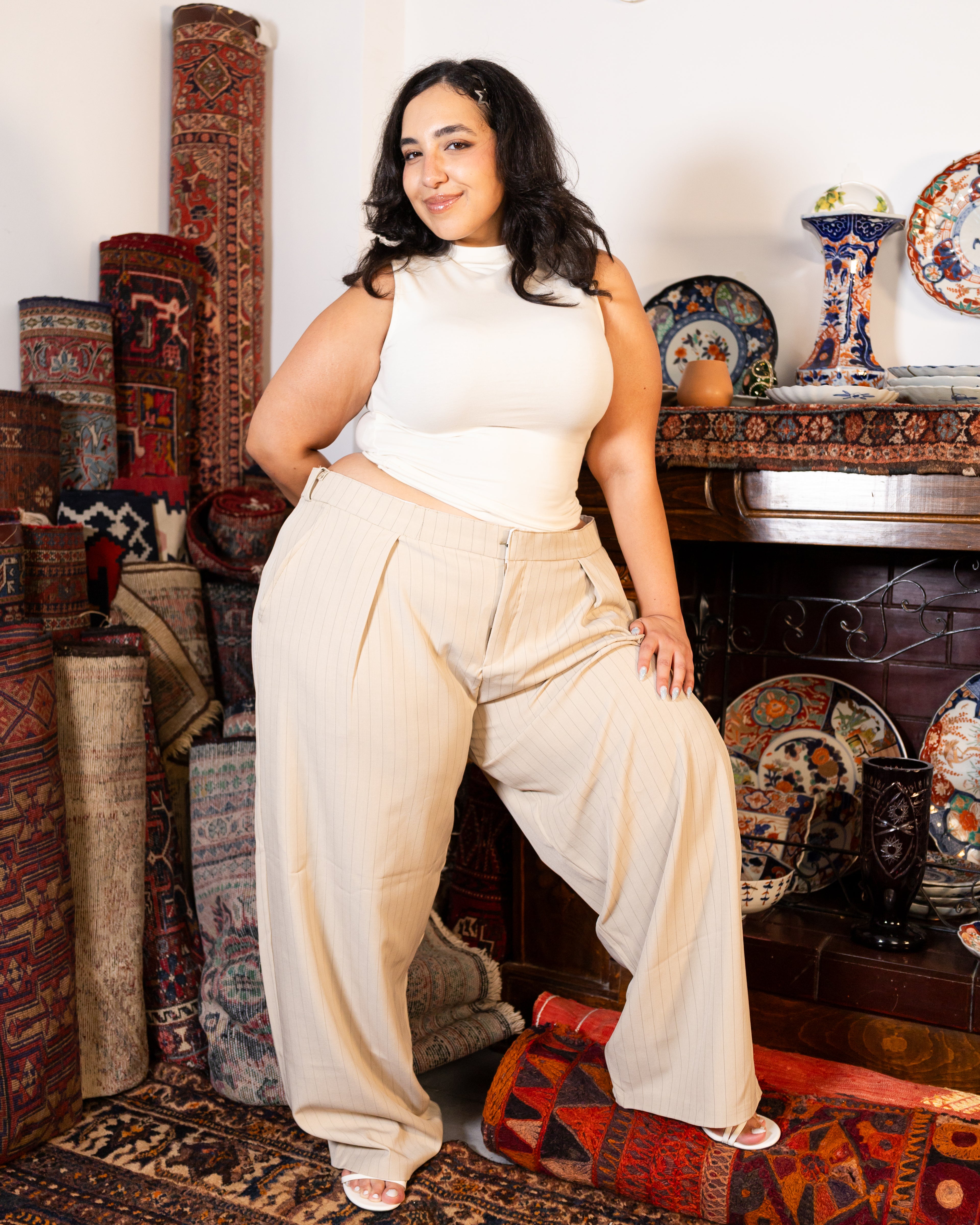 Bibi light striped pants