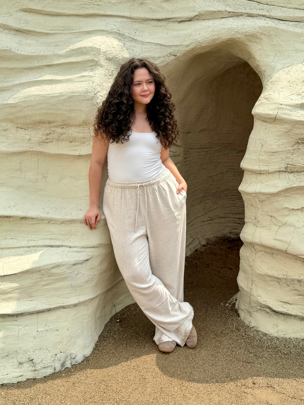 Beige mamie linen